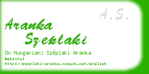 aranka szeplaki business card